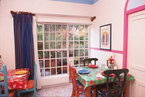 Tea Room inside Casa de las Flores Bed and Breakfast Hotel in Tlaquepaque, Jalisco, Mexico, near Guadalajara