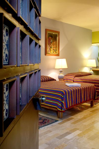 Room at Guadalajara Hotel Casa de las Flores Bed and Breakfast in Tlaquepaque, Jalisco, Mexico, the folk art capital of Mexico